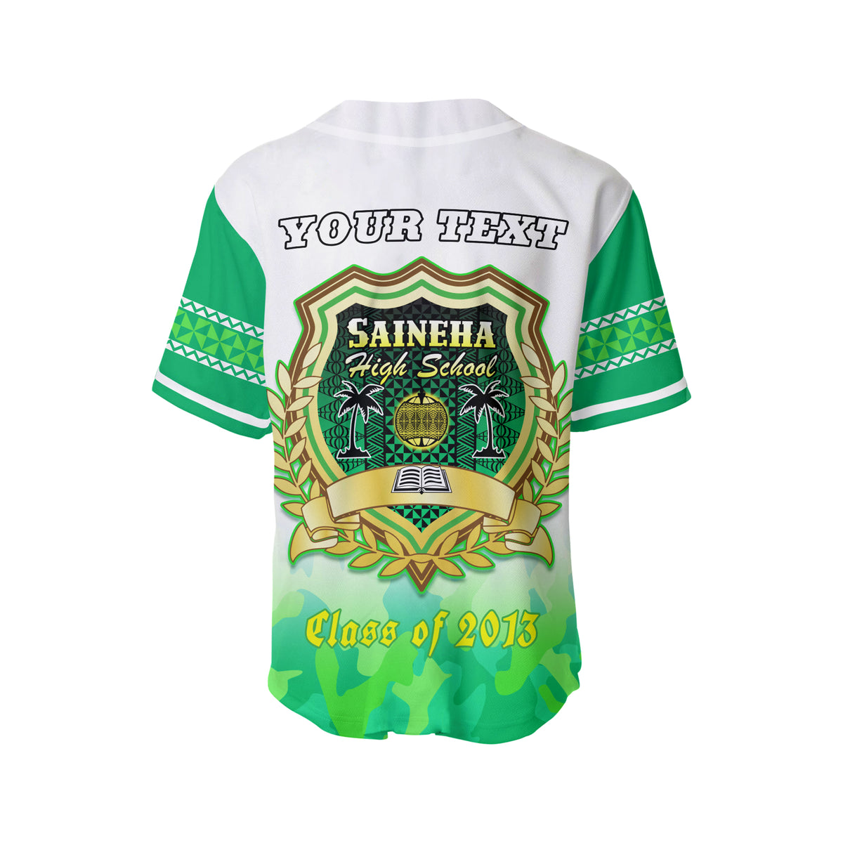(Custom Personalised) Saineha High School Baseball Jersey - Class Year and Your Text LT13 - Polynesian Pride