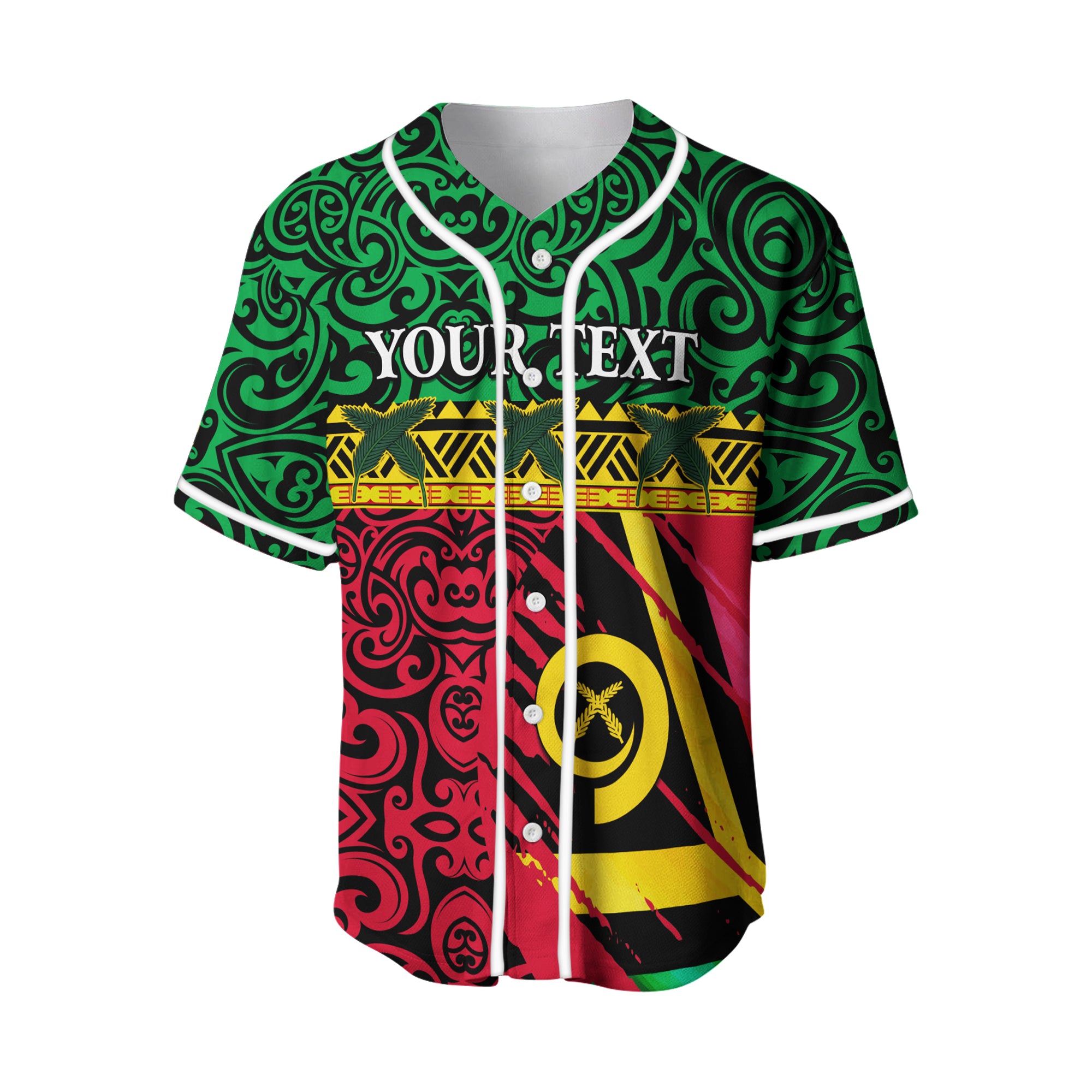 (Custom Personalised) Vanuatu Dreamy Baseball Jersey Flag and Pattern LT13 - Polynesian Pride