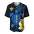 Hawaii Turtle Baseball Jersey Hawaiian Flowers Version Blue Elegant LT13 - Polynesian Pride