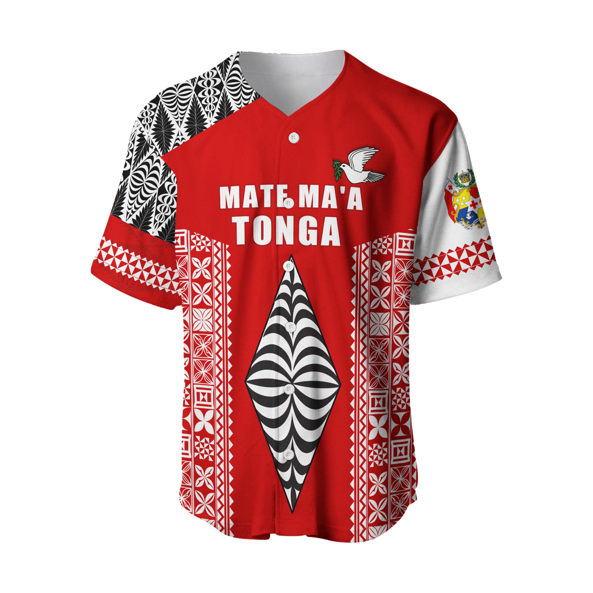 Mate Ma'a Tonga Baseball Jersey Leimatu'a Bulls Creative Style  Red