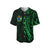 Cook Islands Baseball Jersey Polynesian Flowers Version 01 Green LT13 - Polynesian Pride