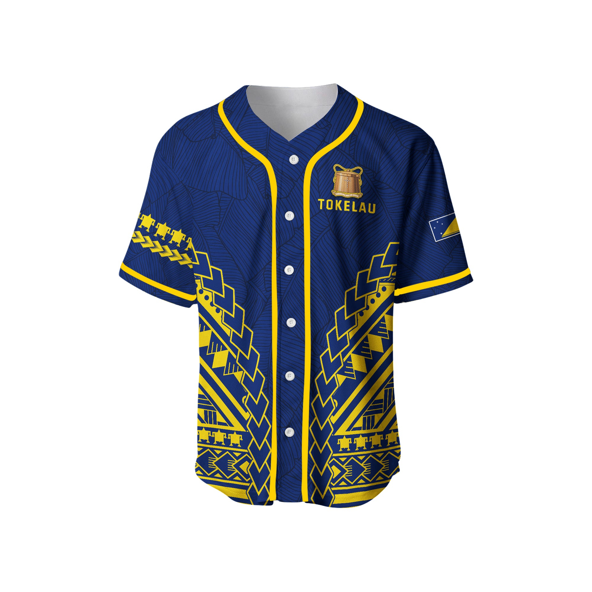 Tokelau Baseball Jersey Coconut Palm Leaf LT13 - Polynesian Pride