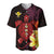 Hawaii Turtle Baseball Jersey Hawaiian Flowers Version Red Elegant LT13 - Polynesian Pride