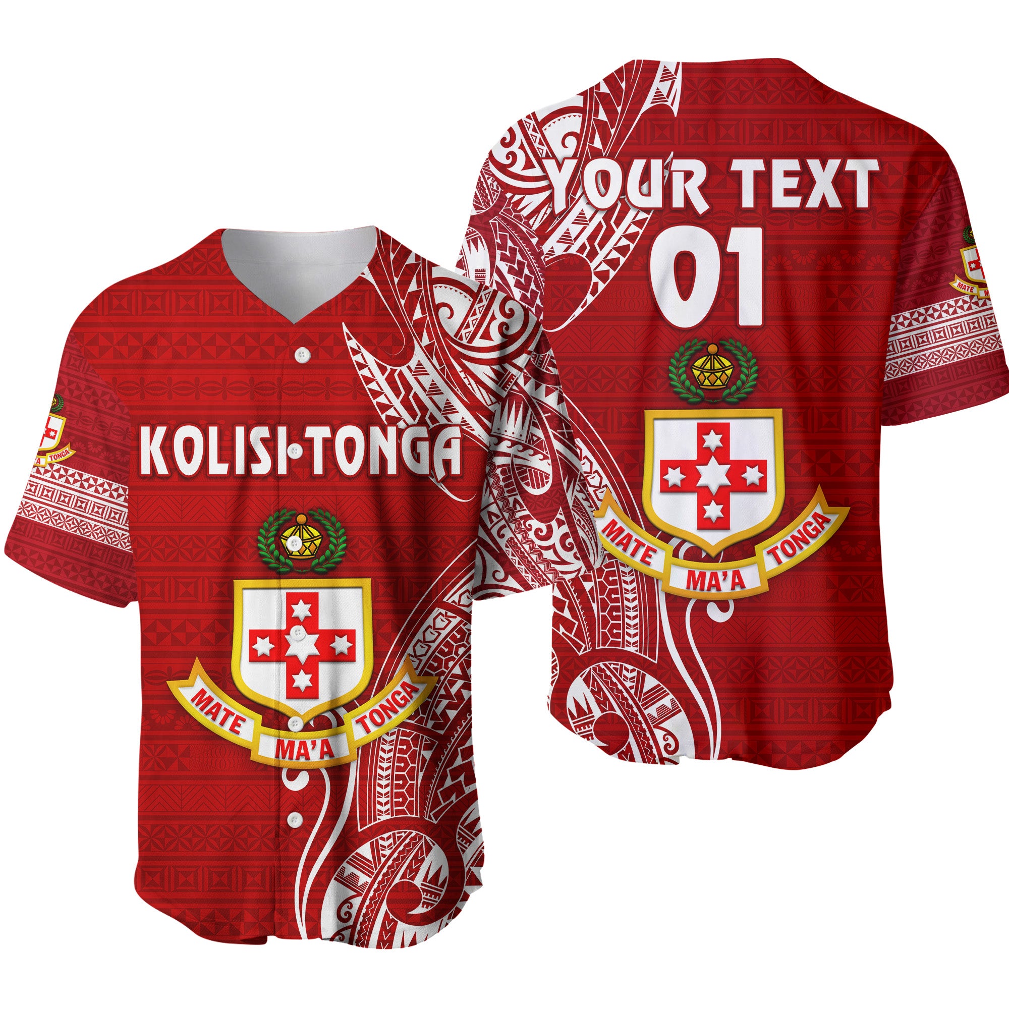 (Custom Personalised) Kolisi Tonga Mate Ma'a Tonga Baseball Jersey Original, Custom Text And Number LT8 - Polynesian Pride