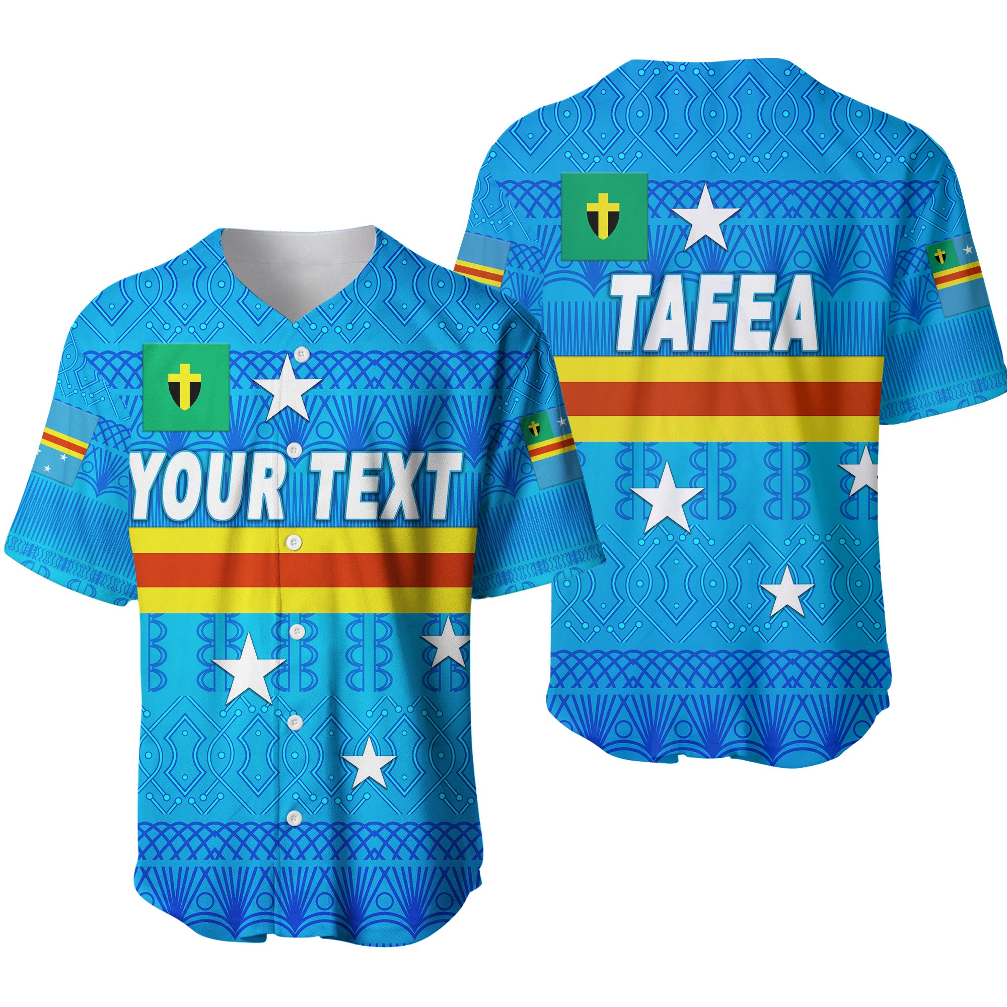 (Custom Personalised) Tafea Province Baseball Jersey Vanuatu Pattern Traditional Style LT8 - Polynesian Pride