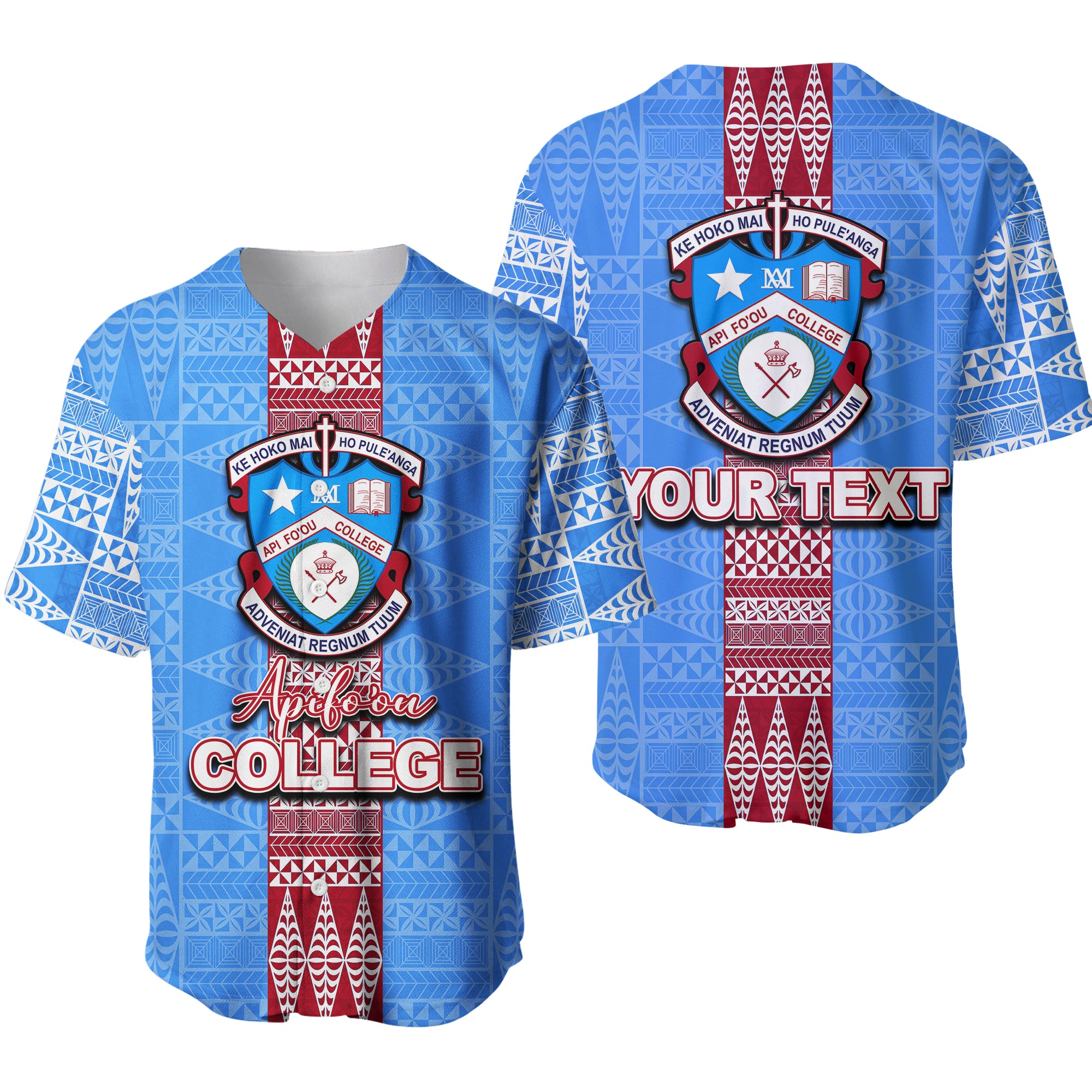 (Custom Personalised)Tonga Apifoou College Tonga Simple Style LT6 Blue - Polynesian Pride