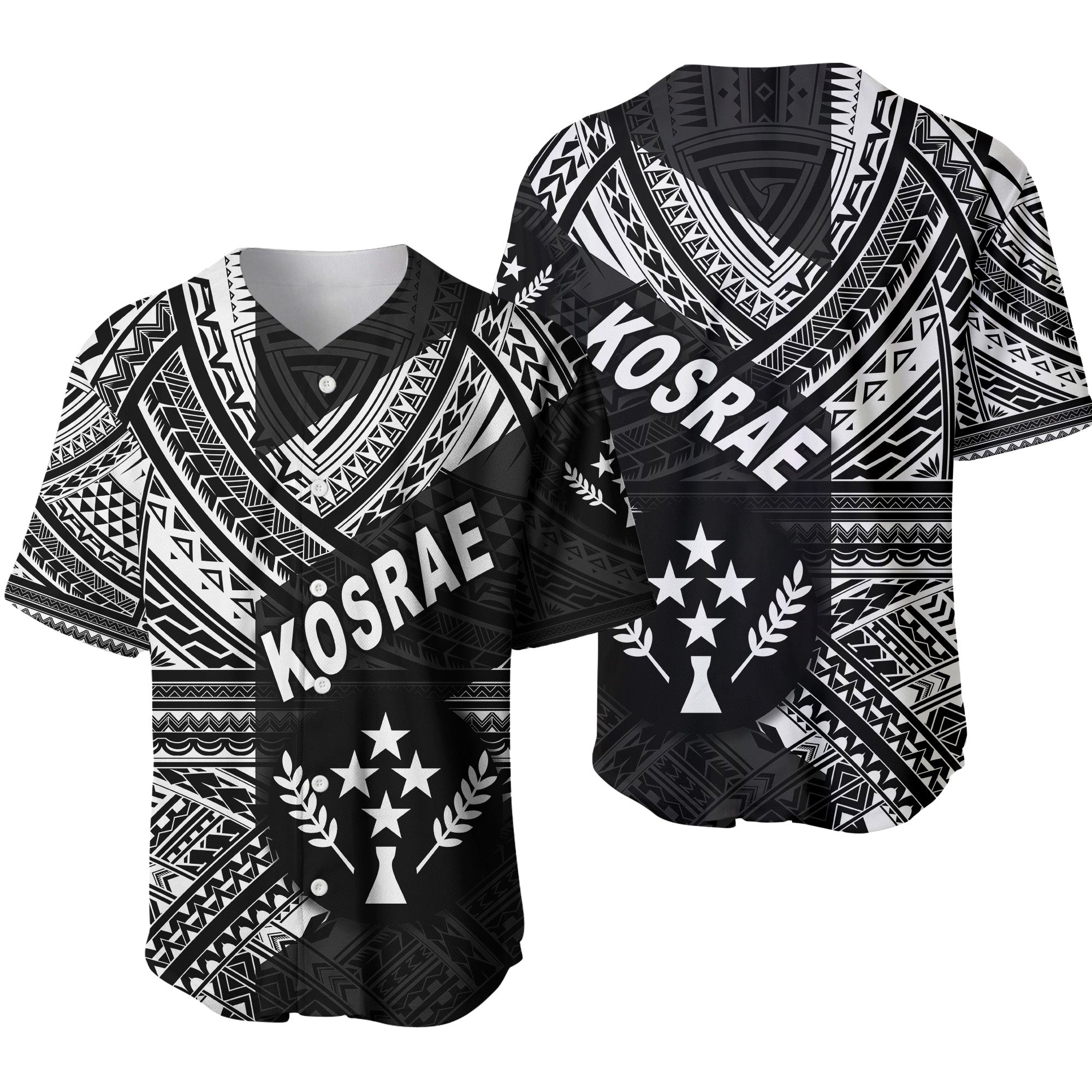 FSM Kosrae Baseball Jersey Original Style - Black LT8 Unisex Black - Polynesian Pride