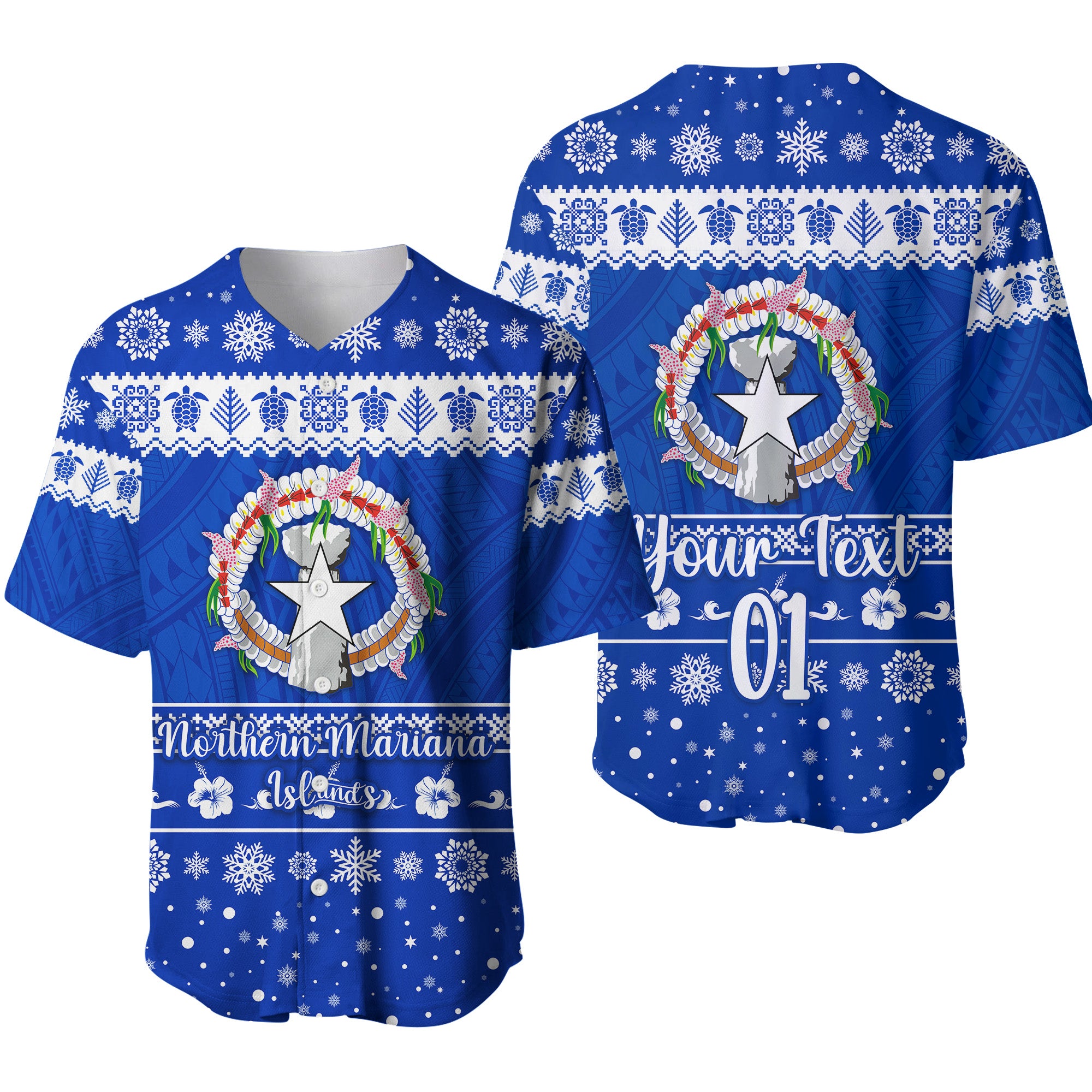 (Custom Personalised) Northern Mariana Islands Christmas Baseball Jersey Simple Style LT8 - Polynesian Pride