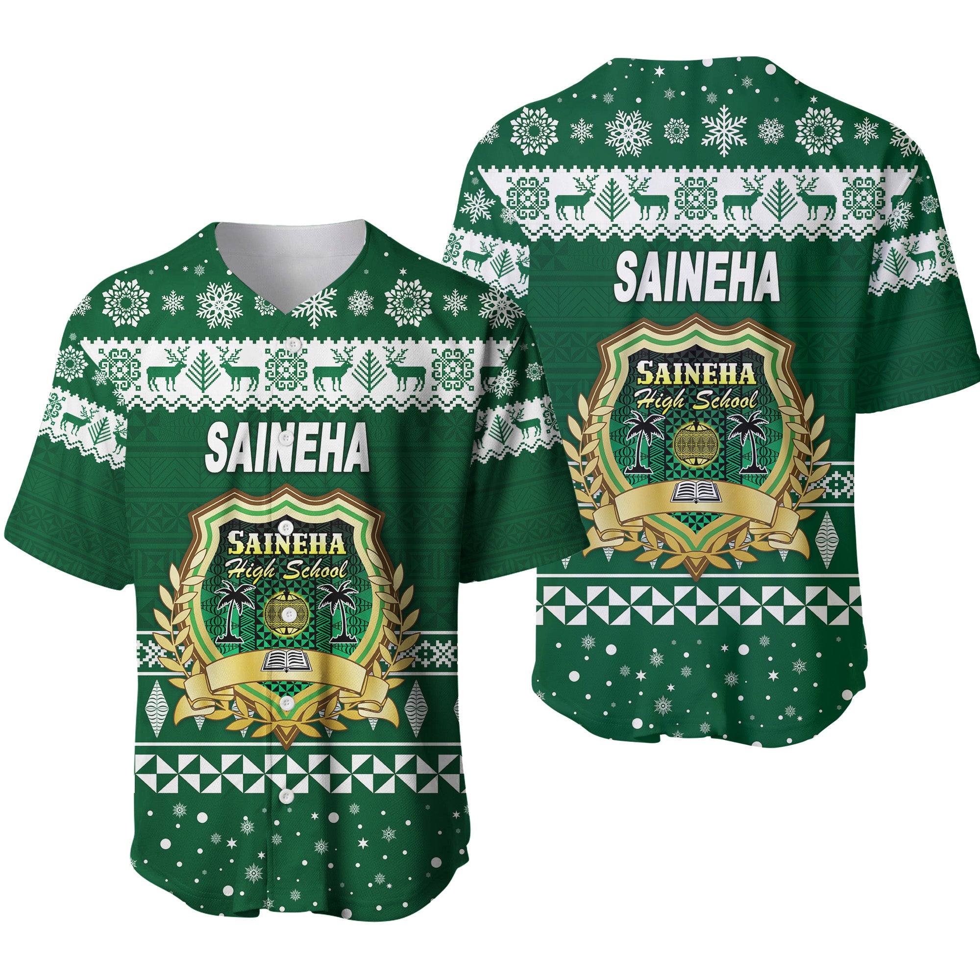 Saineha High School Christmas Baseball Jersey Simple Style LT8 - Polynesian Pride