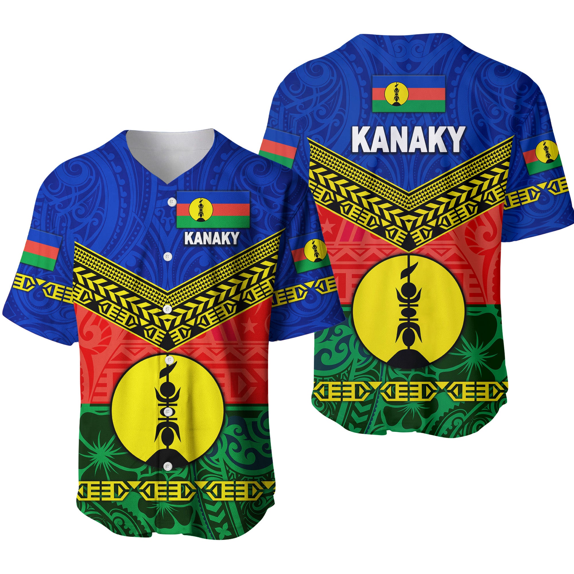 New Caledonia Kanaky Baseball Jersey Kanaky Vibes LT8 Blue - Polynesian Pride