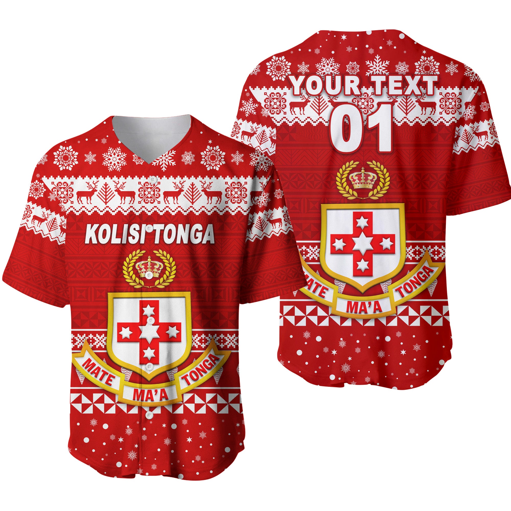 (Custom Personalised) Kolisi Tonga College Christmas Baseball Jersey Simple Style LT8 - Polynesian Pride