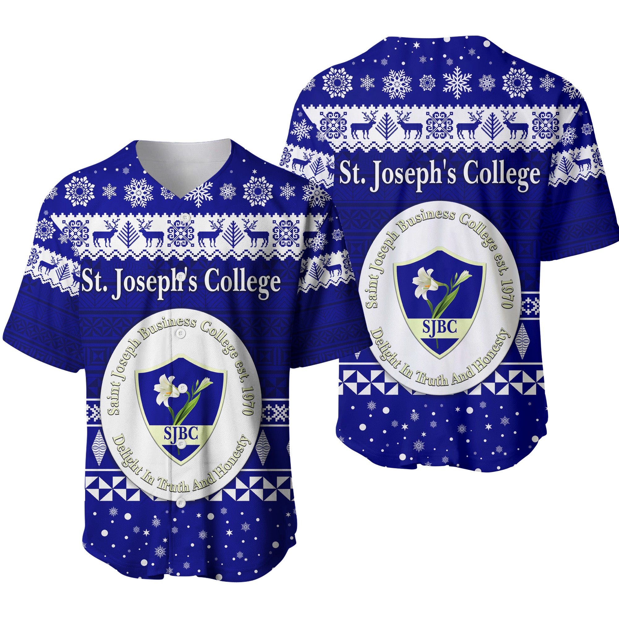 St. Joseph's College Christmas Baseball Jersey Simple Style LT8 - Polynesian Pride