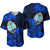 Guam Polynesian Baseball Jersey Tropical Flowers - Blue LT8 - Polynesian Pride