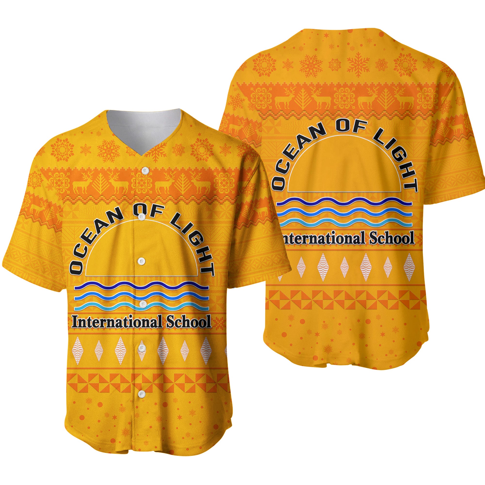 Ocean of Light International School Christmas Baseball Jersey Simple Style LT8 - Polynesian Pride