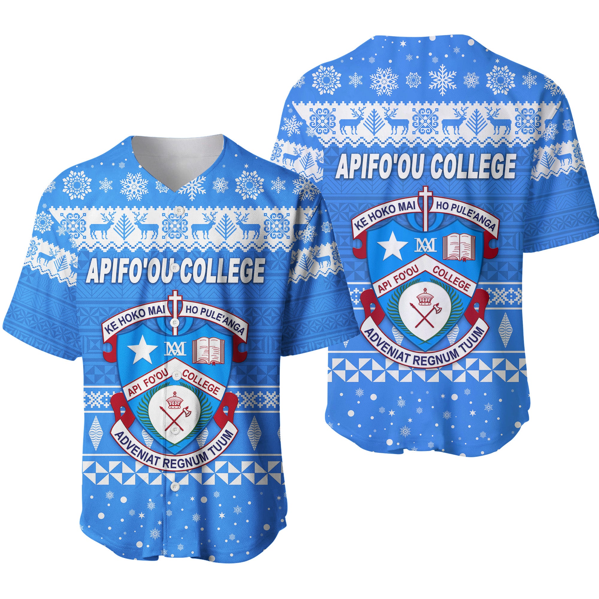 Apifo'ou College Christmas Baseball Jersey Simple Style LT8 - Polynesian Pride