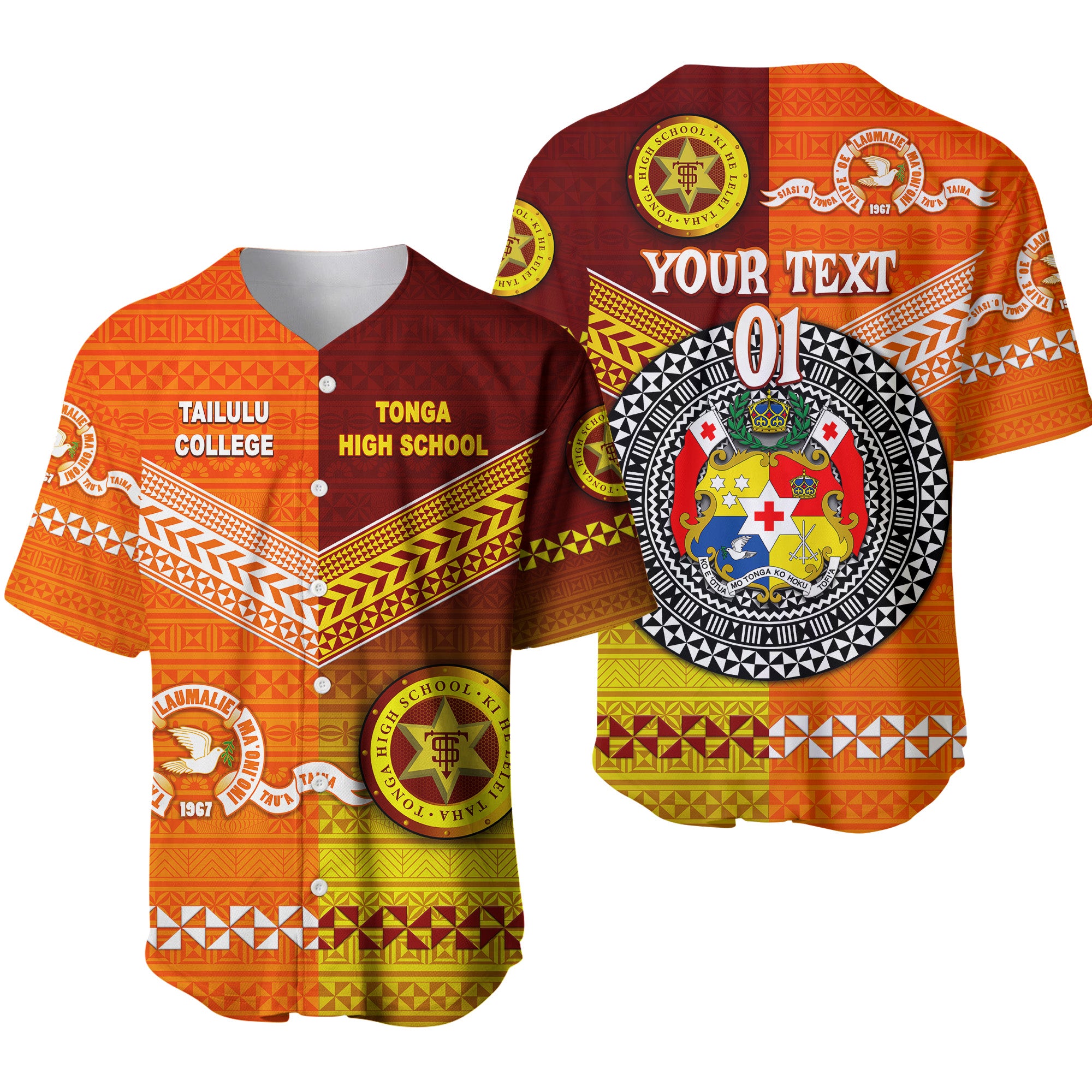 (Custom Personalised) Tonga Tailulu College And Tonga High School Baseball Jersey Together Unique Style LT8 - Polynesian Pride