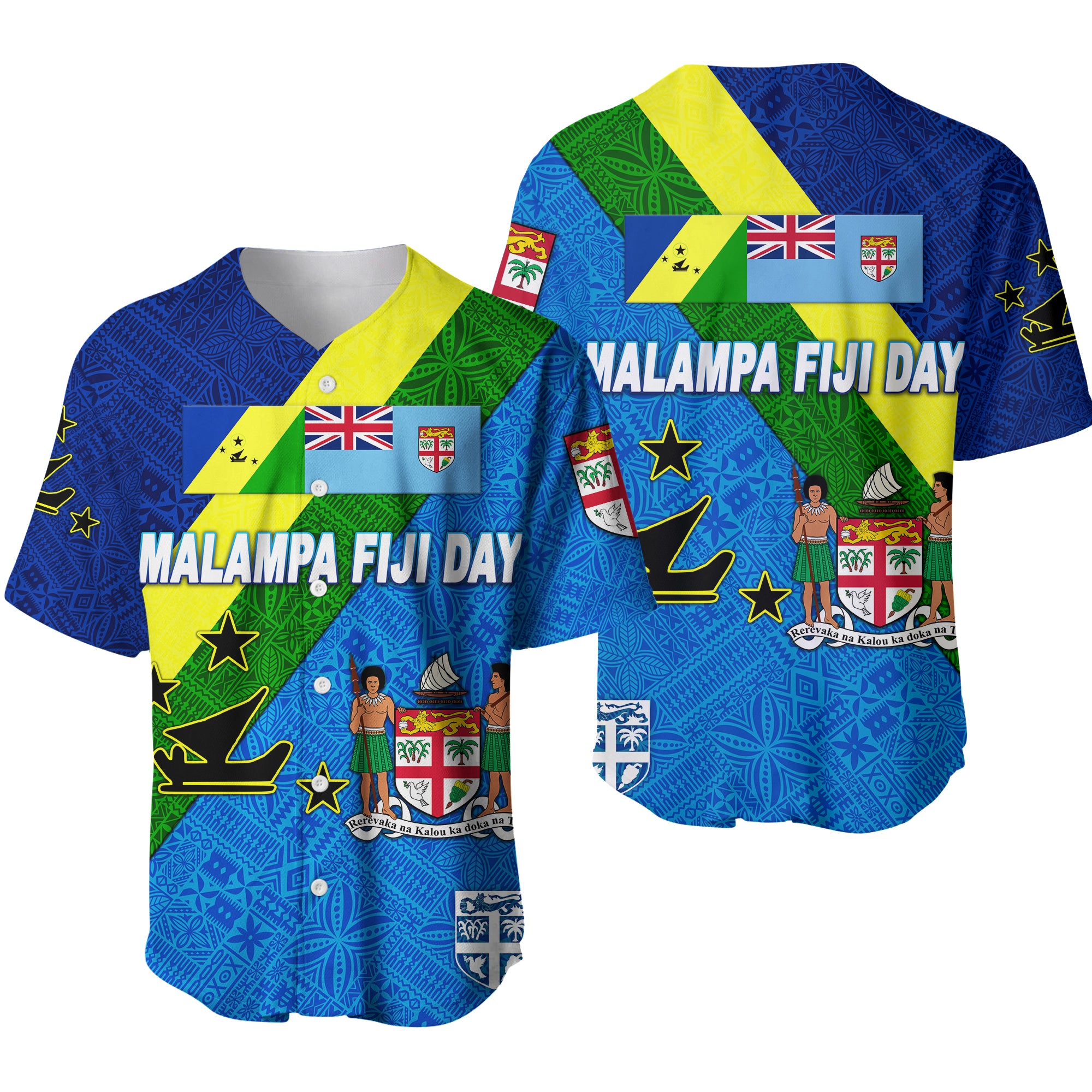 Vanuatu Malampa And Fiji Day Baseball Jersey October 10 LT8 - Polynesian Pride