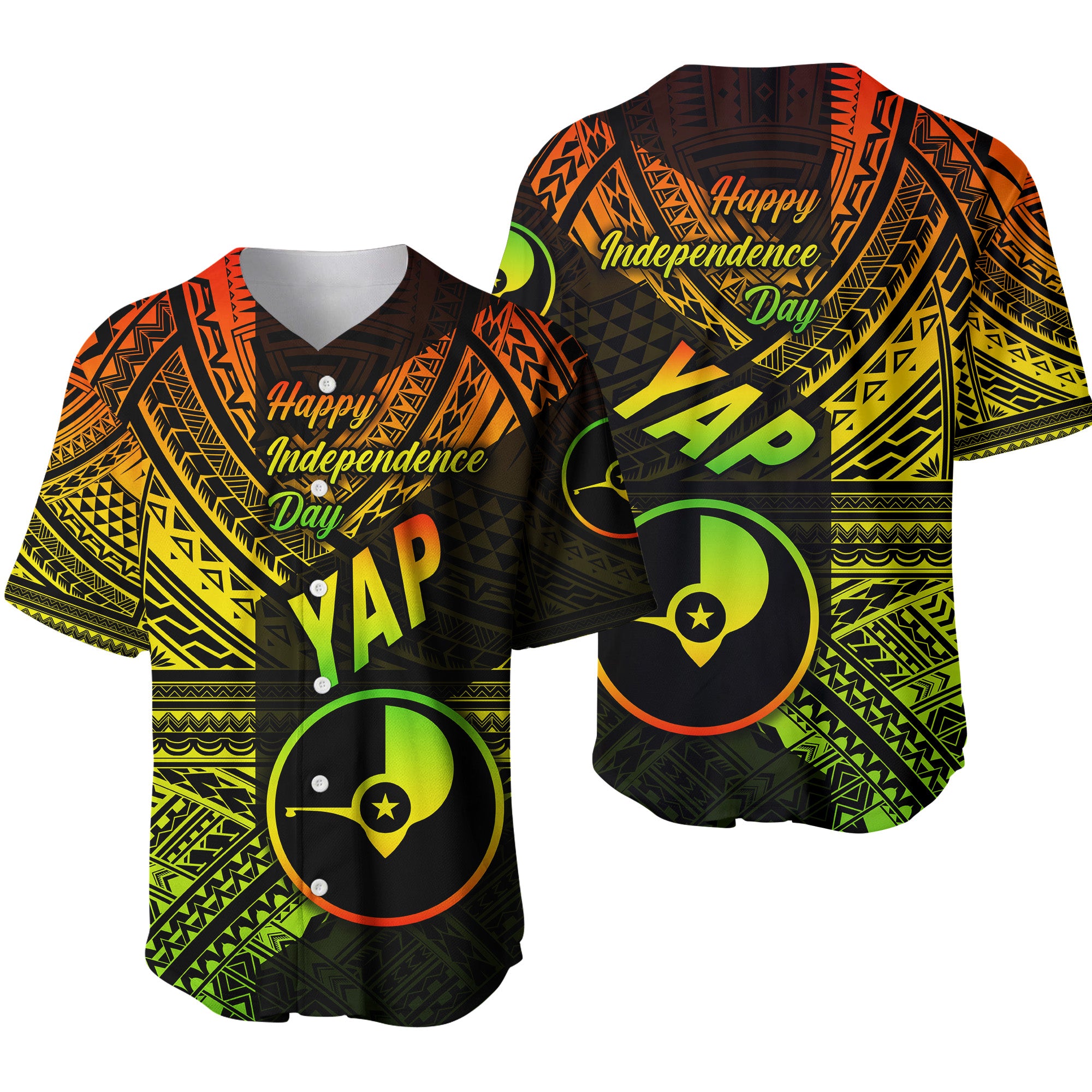 FSM Yap Baseball Jersey Happy Independence Day Original Vibes - Reggae LT8 Unisex Reggae - Polynesian Pride