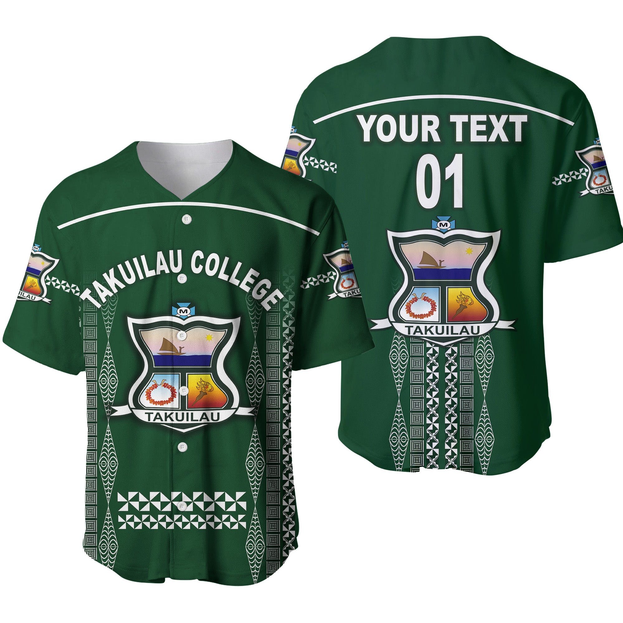 (Custom Personalised) Tonga Takuilau College Baseball Jersey Unique Style LT8 Unisex Green - Polynesian Pride