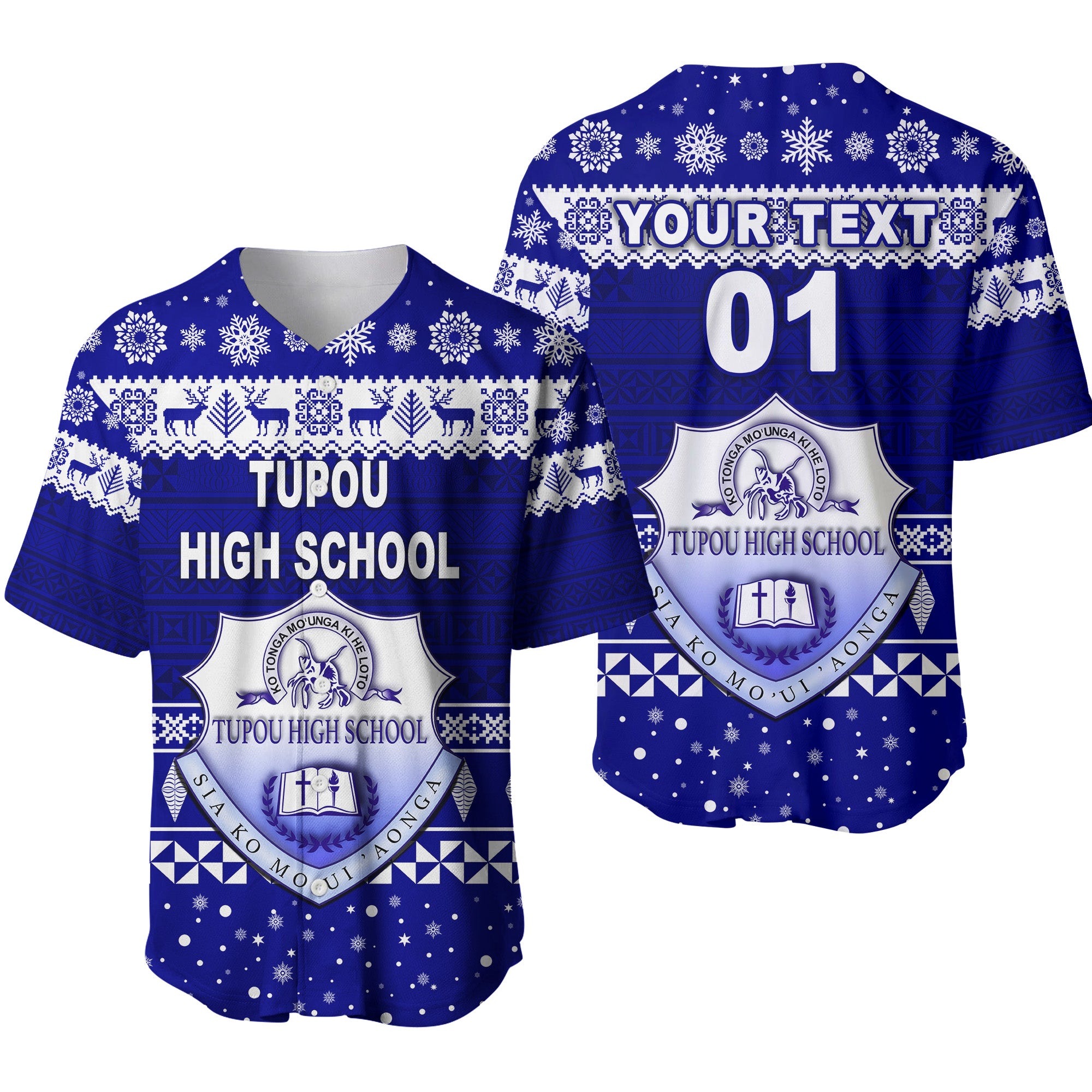 (Custom Personalised) Tupou High School Christmas Baseball Jersey Simple Style LT8 - Polynesian Pride