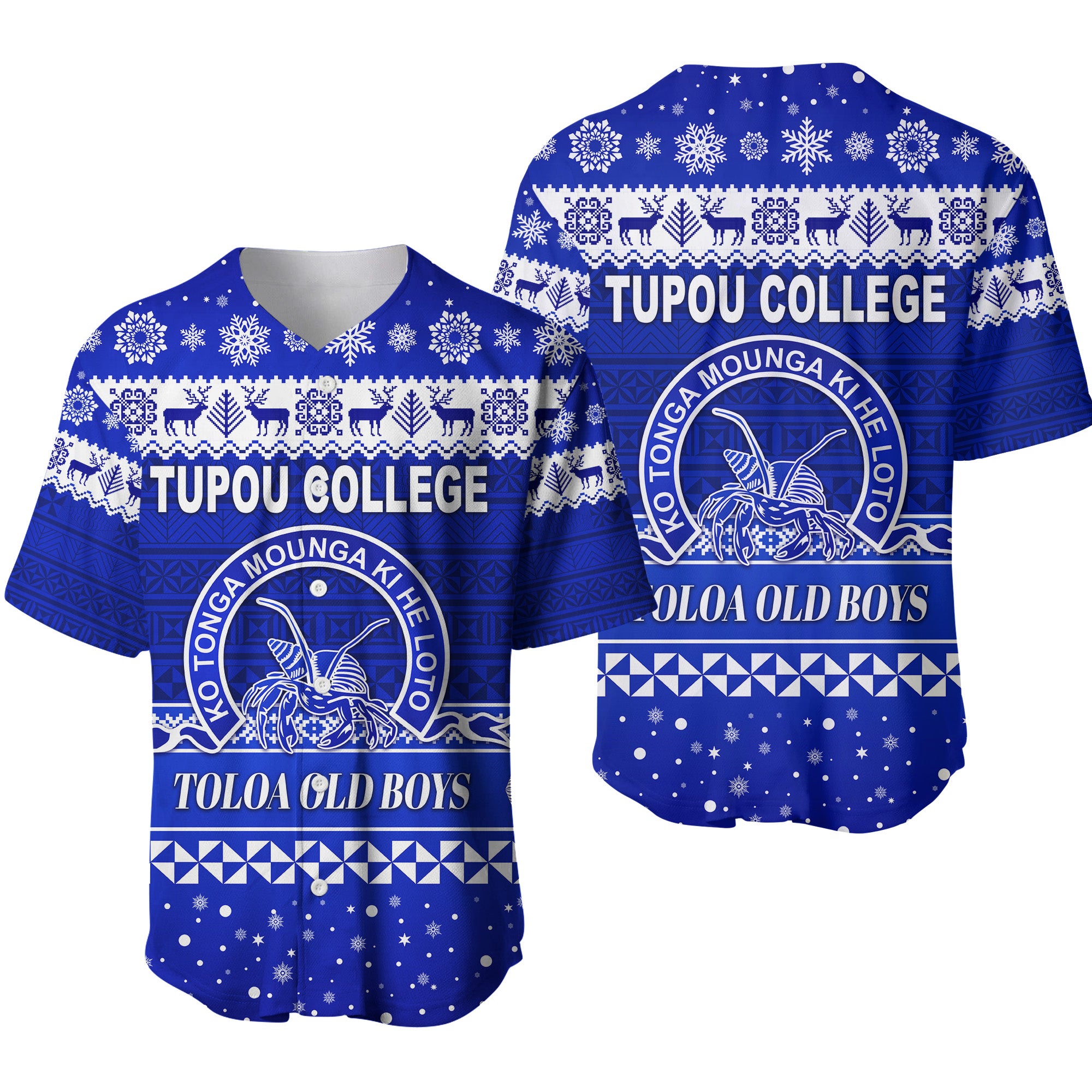 Tupou College Toloa Old Boys Christmas Baseball Jersey Simple Style LT8 - Polynesian Pride