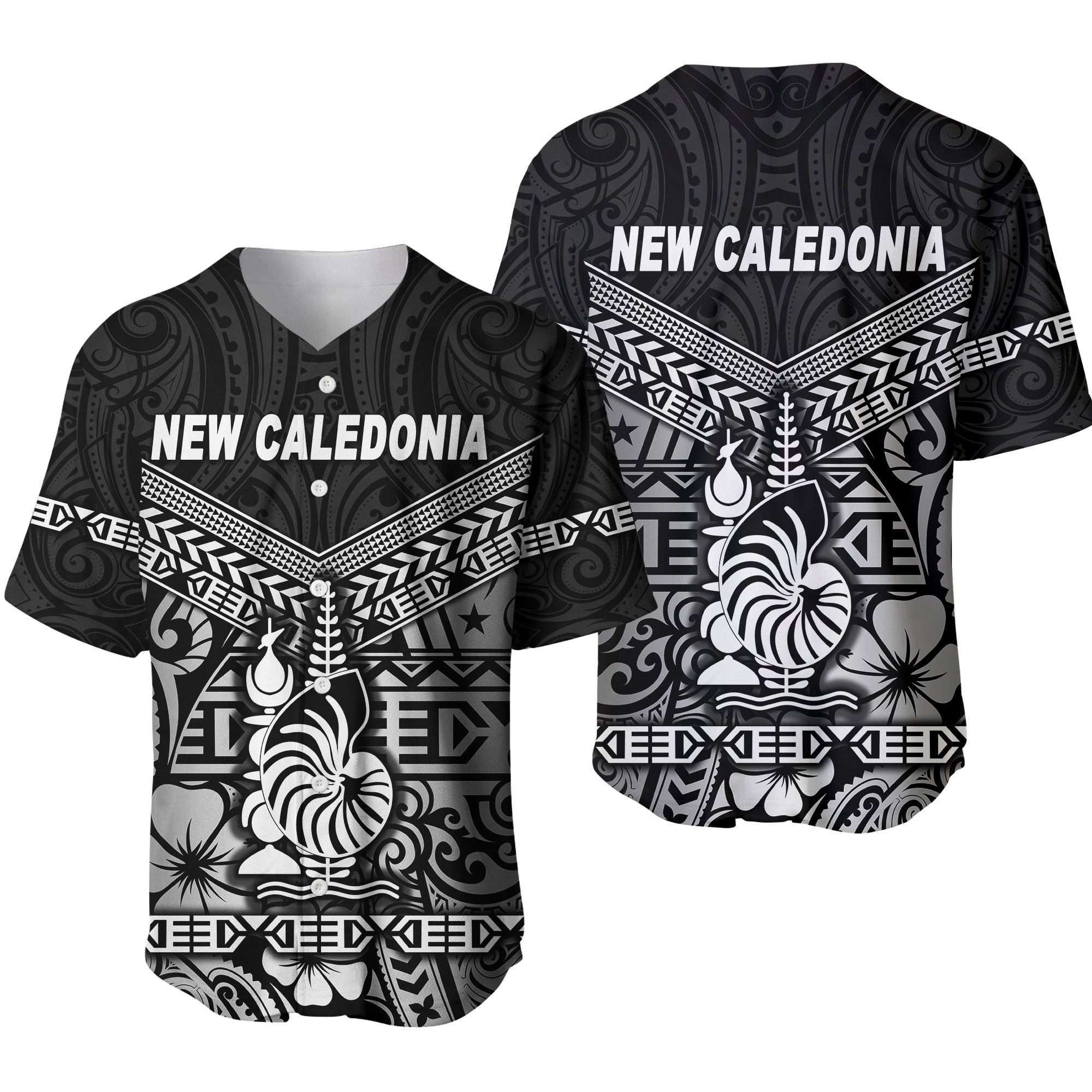 New Caledonia Baseball Jersey Simple Style - Black LT8 Black - Polynesian Pride