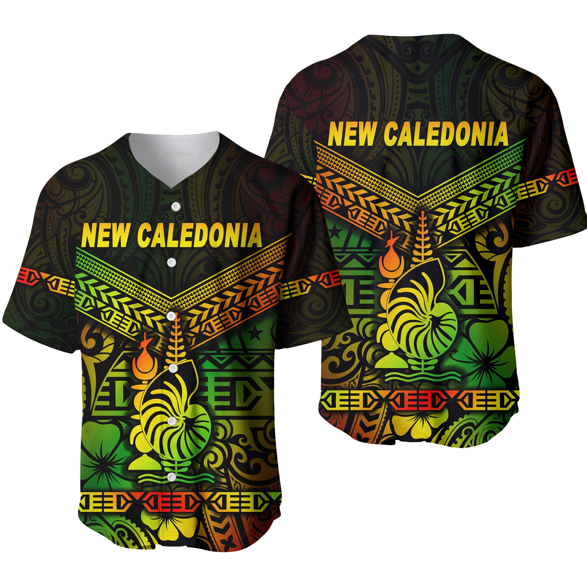 New Caledonia Baseball Jersey Simple Style - Reggae LT8 Reggae - Polynesian Pride