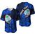 (Custom Personalised) Guam Polynesian Baseball Jersey Tropical Flowers - Blue LT8 - Polynesian Pride