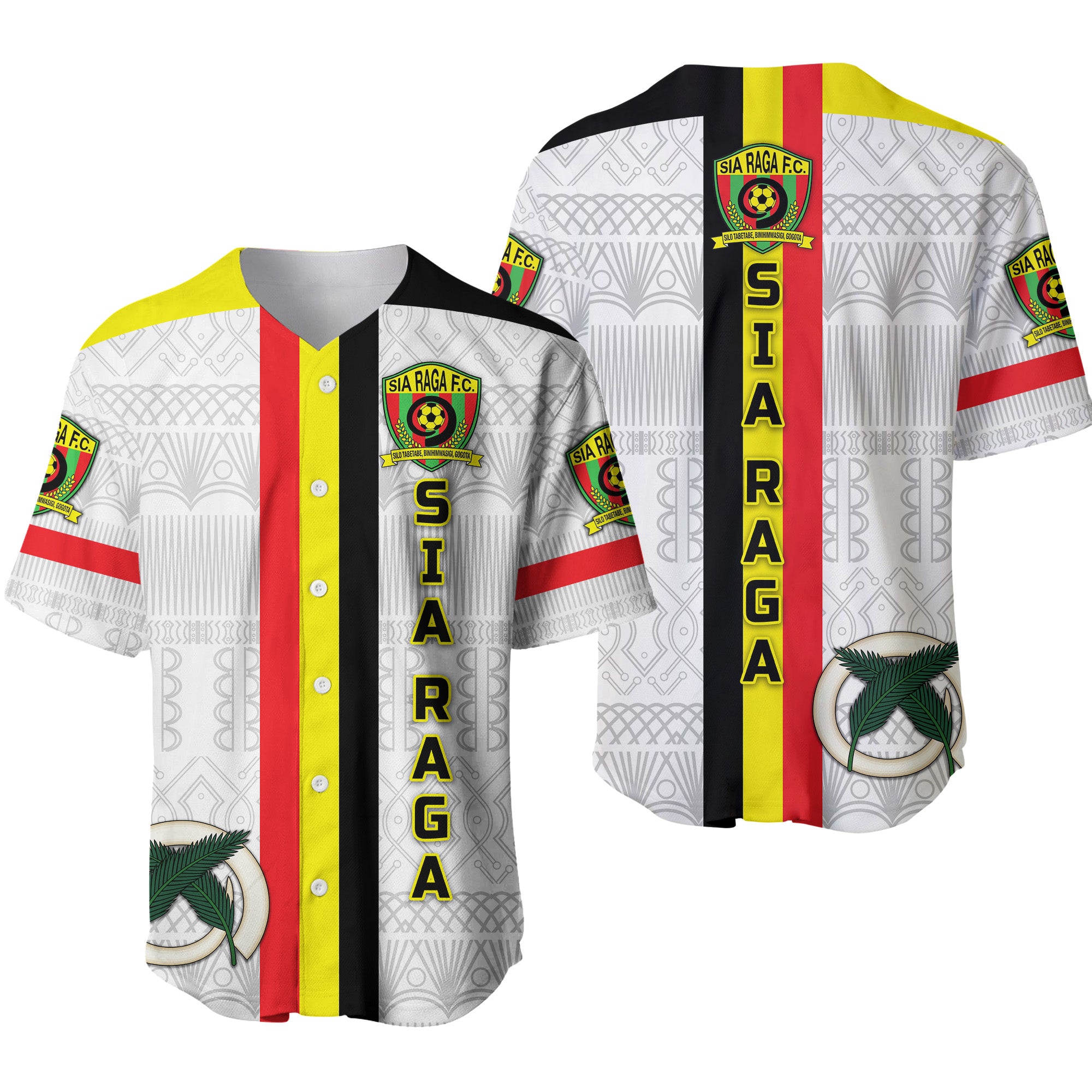 Vanuatu Sia Raga Football Club Baseball Jersey Simple Style LT8 White - Polynesian Pride