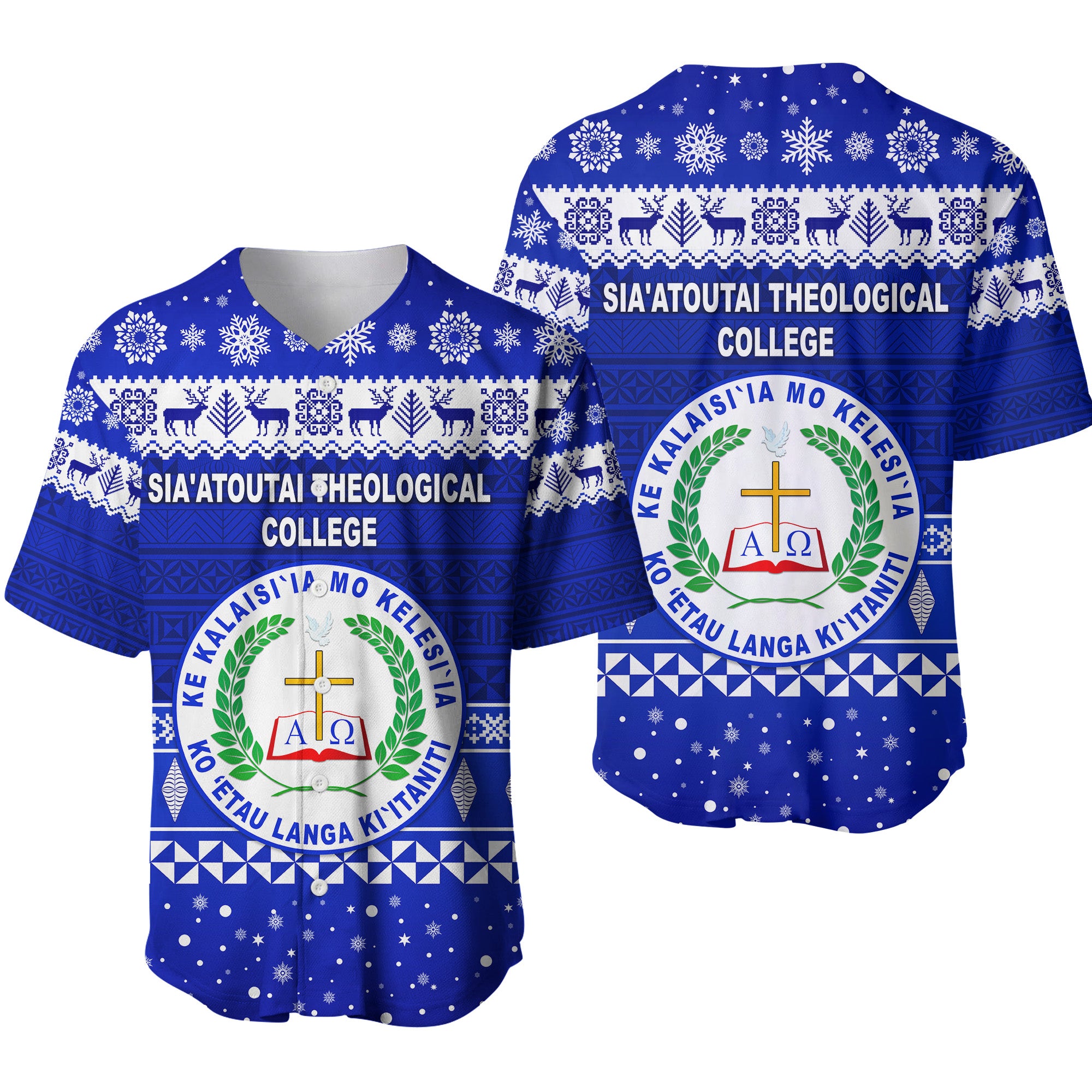 Sia'atoutai Theological College Christmas Baseball Jersey Simple Style LT8 - Polynesian Pride