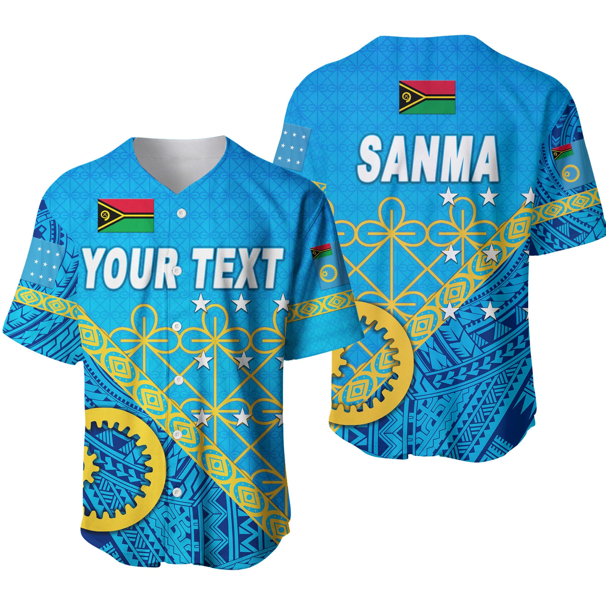 (Custom Personalised) Sanma Province Baseball Jersey Vanuatu Pattern Unique Style LT8 - Polynesian Pride