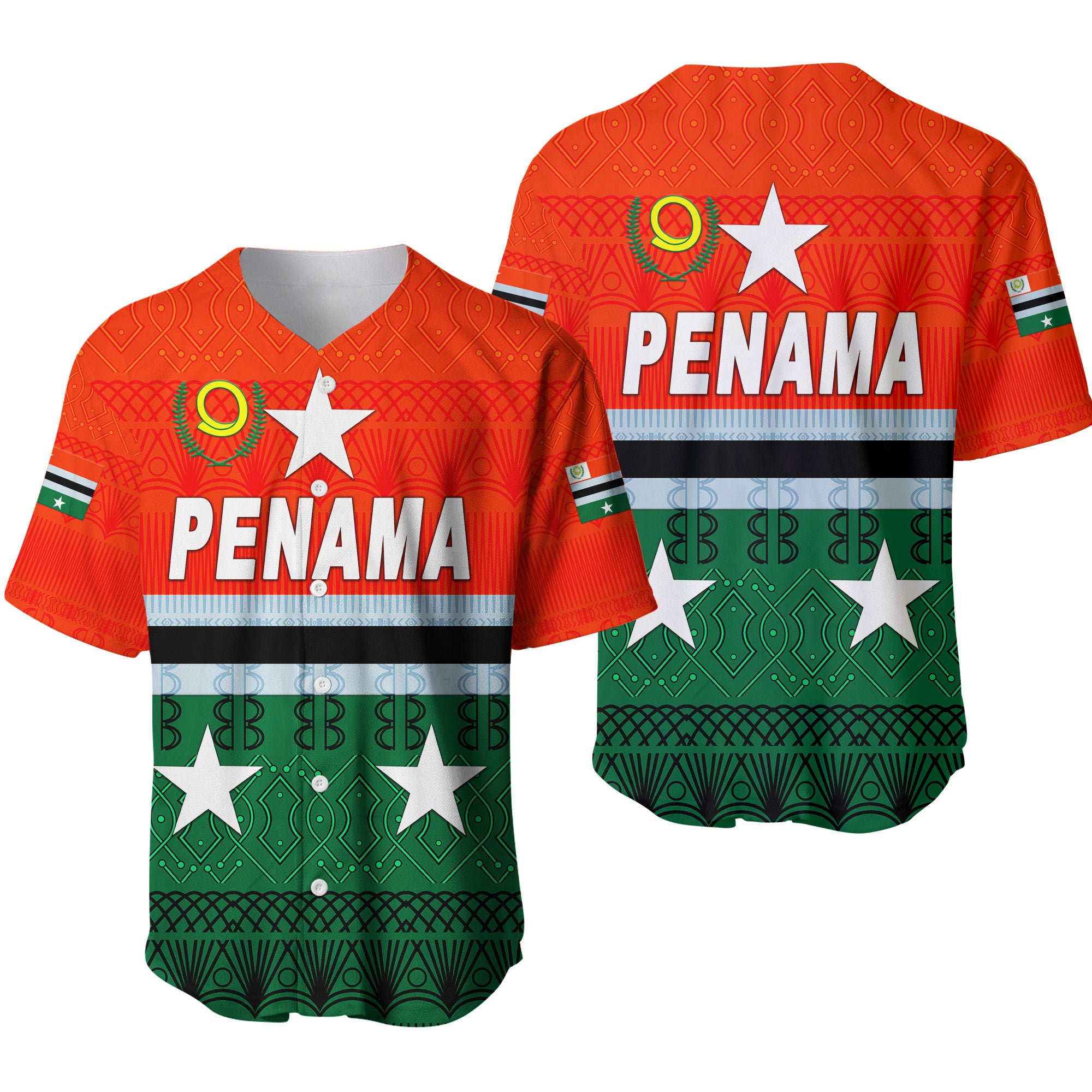 Penama Province Baseball Jersey Vanuatu Pattern Traditional Style LT8 - Polynesian Pride