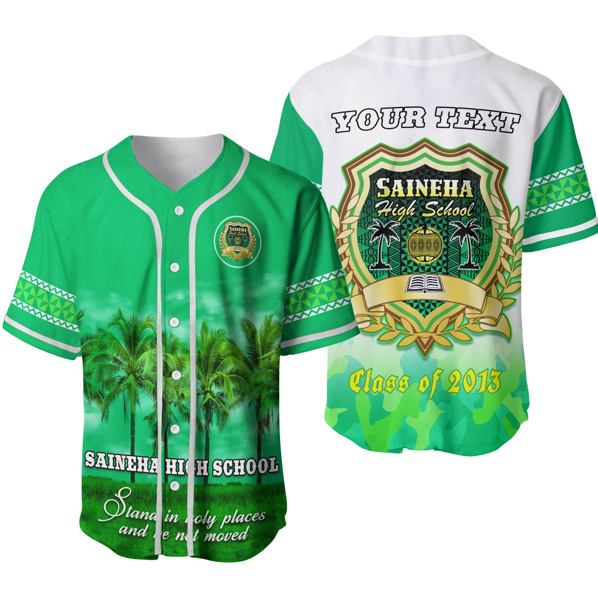 (Custom Personalised) Saineha High School Baseball Jersey - Class Year and Your Text LT13 - Polynesian Pride