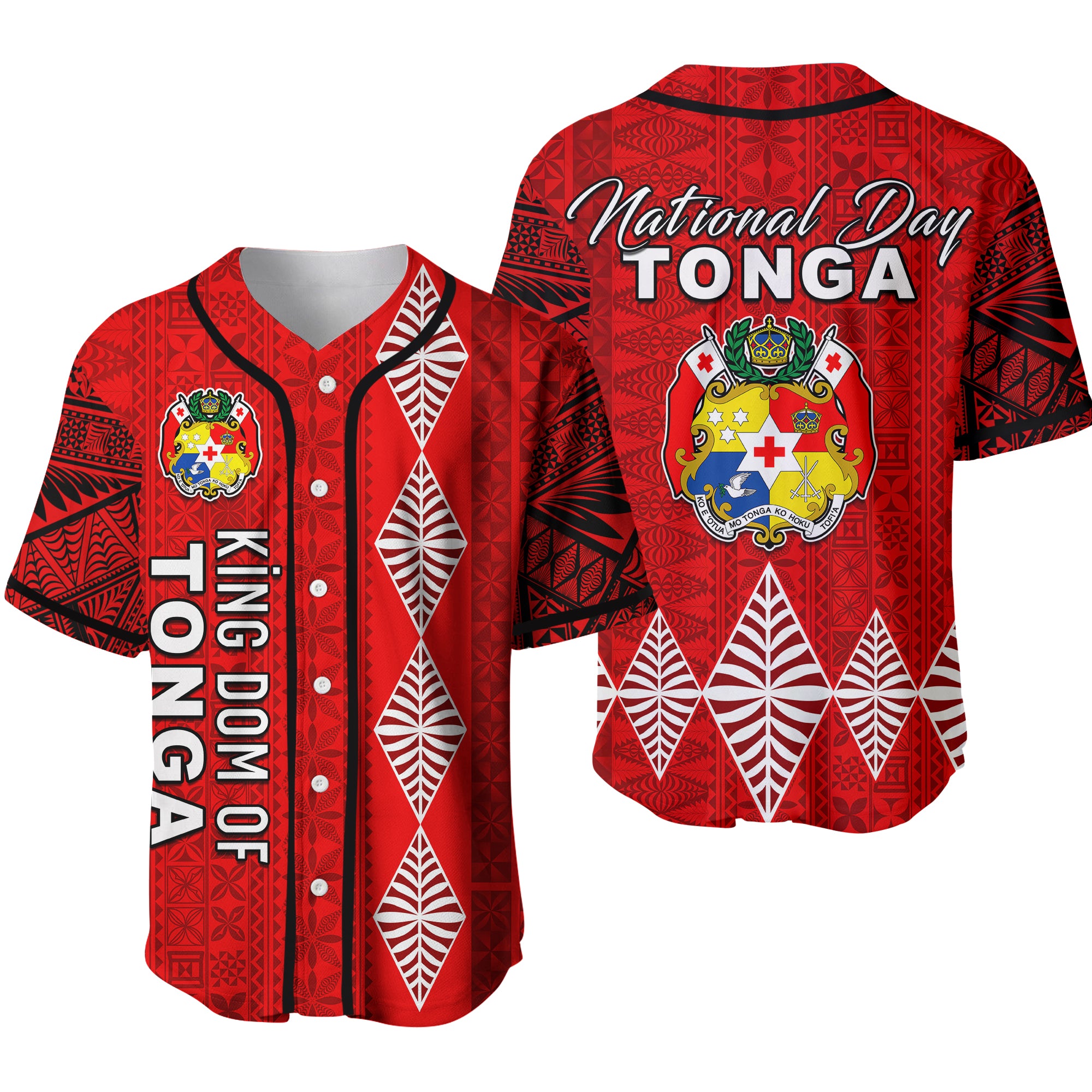 Kingdom of Tonga Baseball Jersey 2021 Tonga National Day LT13 Red - Polynesian Pride