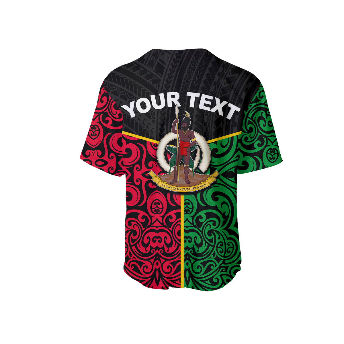 (Custom Personalised) Vanuatu Baseball Jersey Polynesian Patterns Mix Flag LT6 - Polynesian Pride