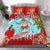 (Custom Personalised) Hawaii Mele Kalikimaka Bedding Set Santa Claus Surfing Xmas Time LT9 Red - Polynesian Pride