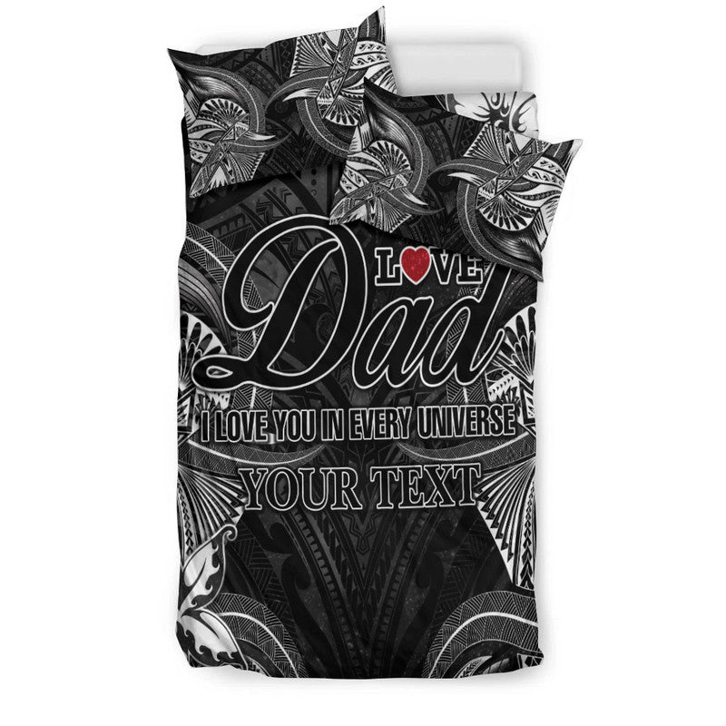 (Custom Personalised) Polynesian Fathers Day Bedding Set I Love You In Every Universe - Black LT8 - Polynesian Pride