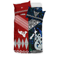 New Zealand And Tonga Bedding Set Together - Blue LT8 - Polynesian Pride