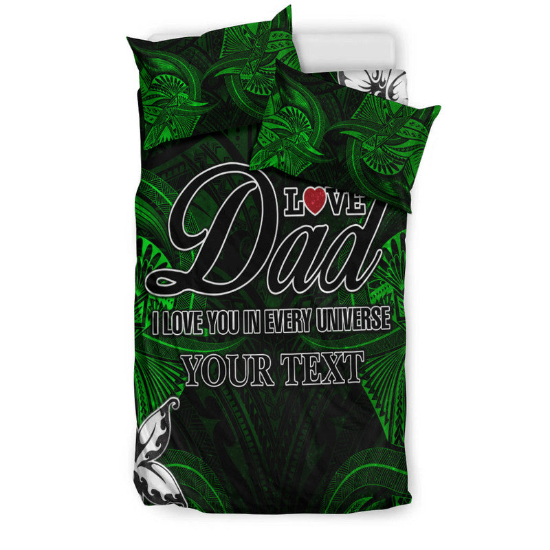 (Custom Personalised) Polynesian Fathers Day Bedding Set I Love You In Every Universe - Green LT8 - Polynesian Pride