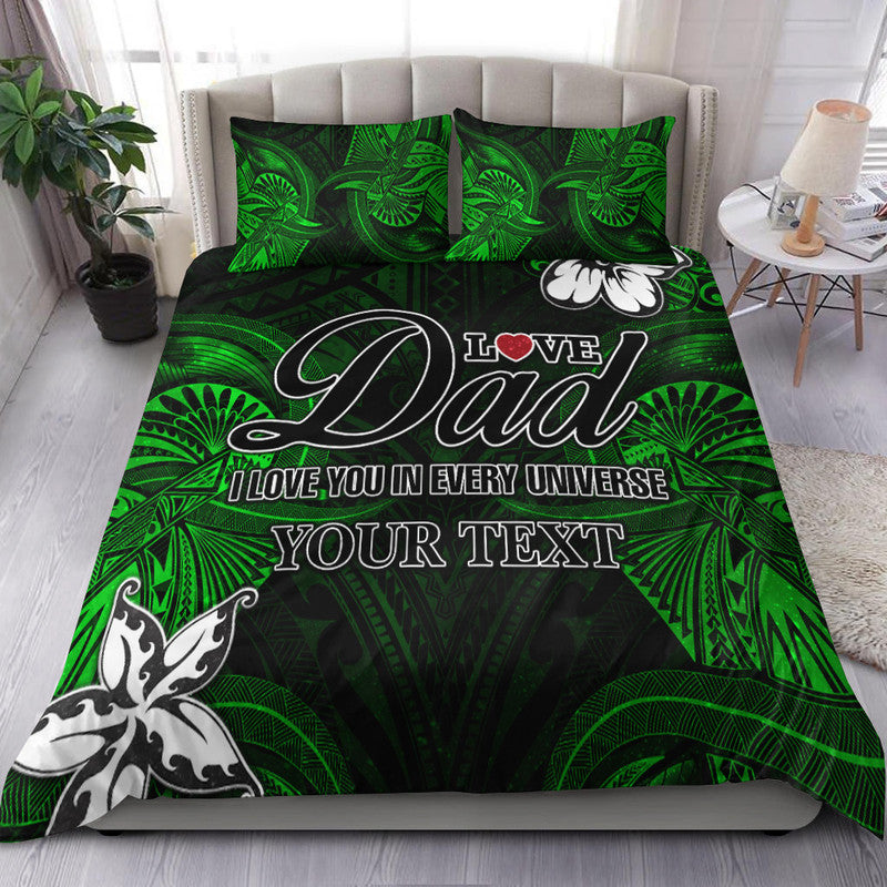 (Custom Personalised) Polynesian Fathers Day Bedding Set I Love You In Every Universe - Green LT8 Green - Polynesian Pride