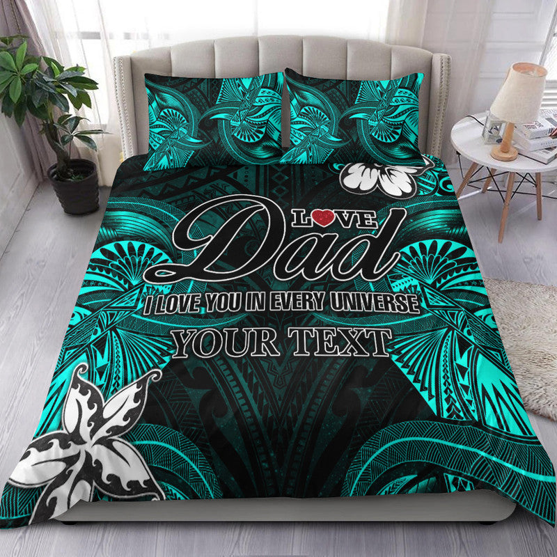 (Custom Personalised) Polynesian Fathers Day Bedding Set I Love You In Every Universe - Turquoise LT8 Turquoise - Polynesian Pride