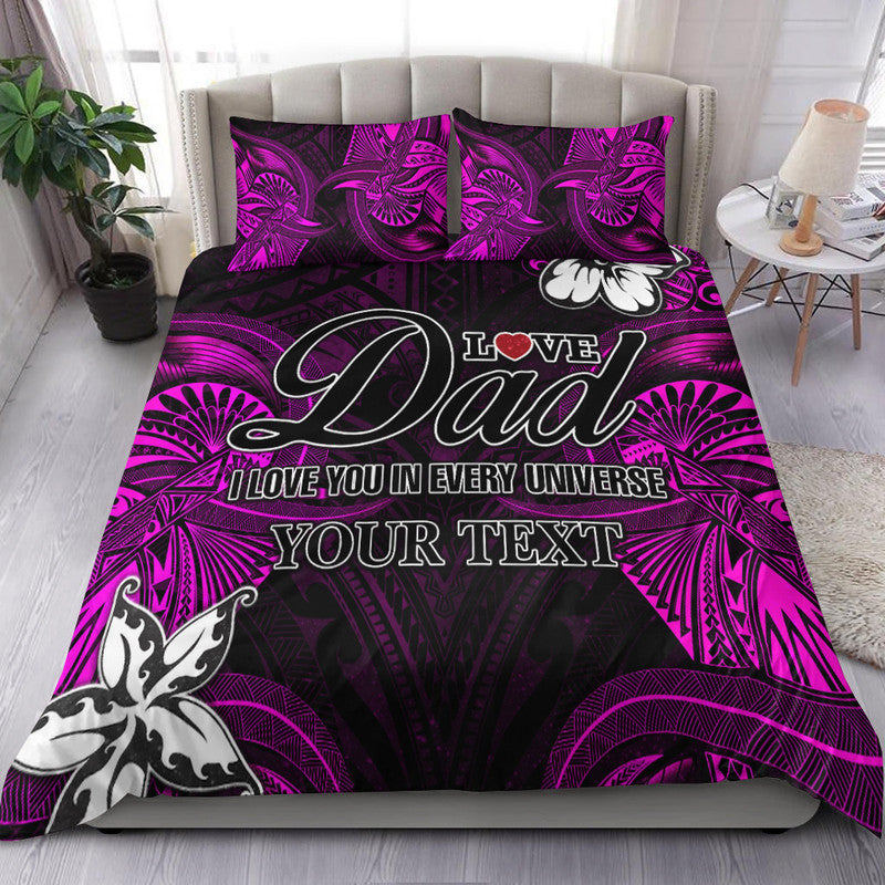 (Custom Personalised) Polynesian Fathers Day Bedding Set I Love You In Every Universe - Pink LT8 Pink - Polynesian Pride