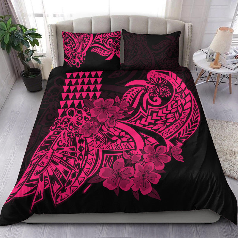 Hawaii Kakau Bedding Set Polynesian Floral Tribal Pink Version LT9 Pink - Polynesian Pride