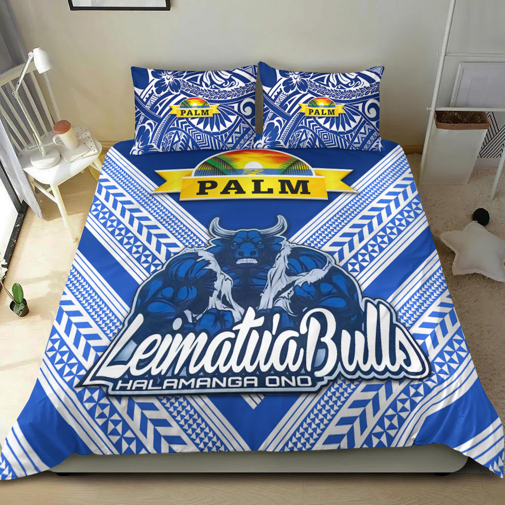 Mate Ma'a Tonga Bedding Set Leimatu'a Bulls Creative Style - Blue LT8 Blue - Polynesian Pride