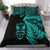 New Zealand Haka Rugby Maori Bedding Set Silver Fern Vibes - Turquoise LT8 Turquoise - Polynesian Pride