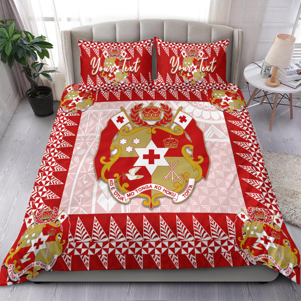 (Custom Personalised) Tonga Bedding Set Red Style LT6 Red - Polynesian Pride