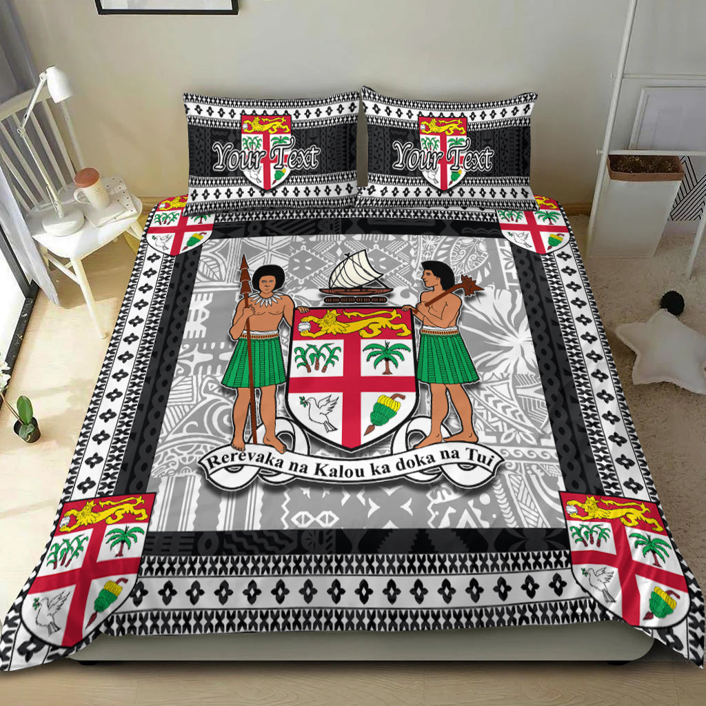 (Custom Personalised) Fiji Bedding Set Black Style No.1 LT6 - Polynesian Pride