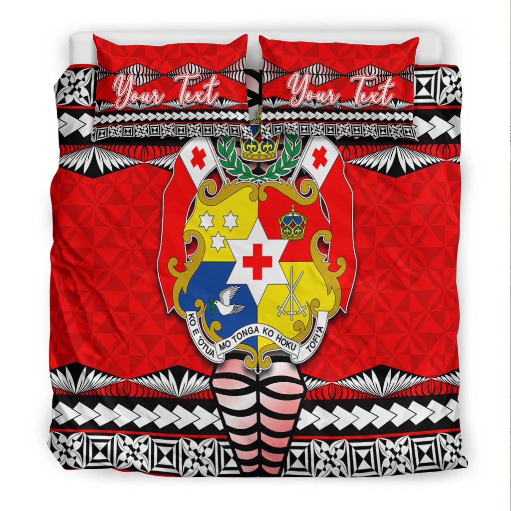 (Custom Personalised) Tonga Ngatu Bedding Set Red Style LT6 - Polynesian Pride