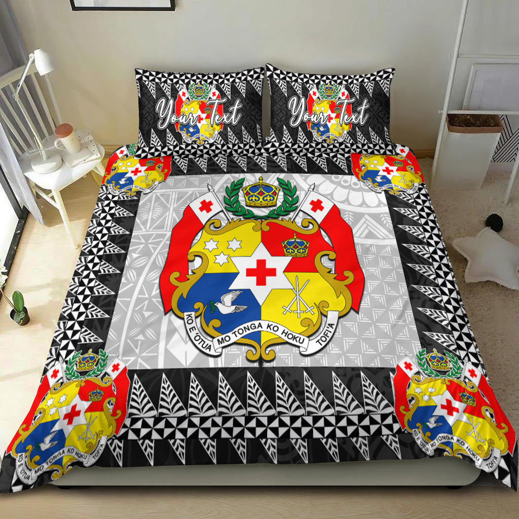 (Custom Personalised) Tonga Bedding Set Black Style LT6 Bedding Set Red - Polynesian Pride