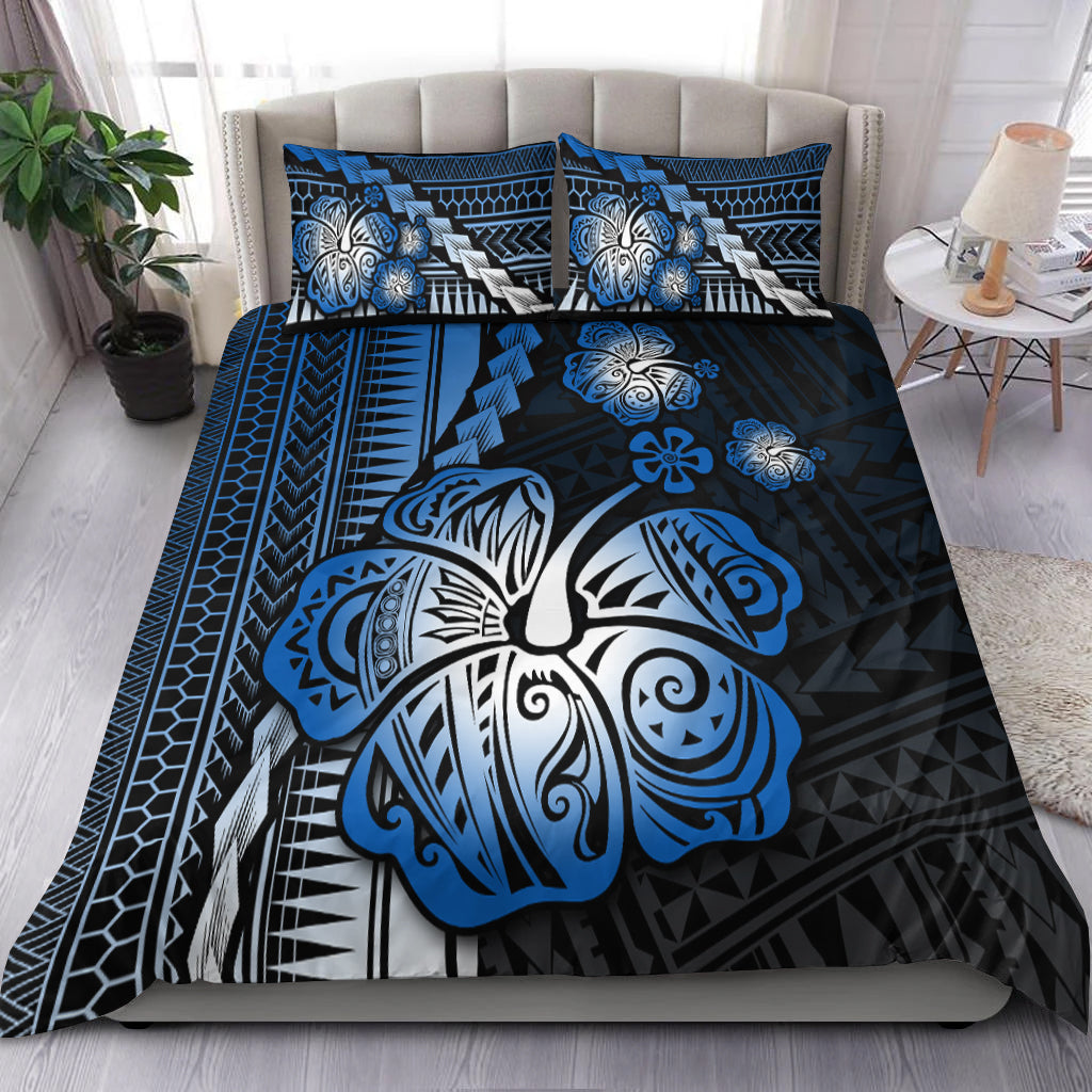 Polynesian Hibiscus Bedding Set Hawaiian Style No.5 LT6 Black - Polynesian Pride